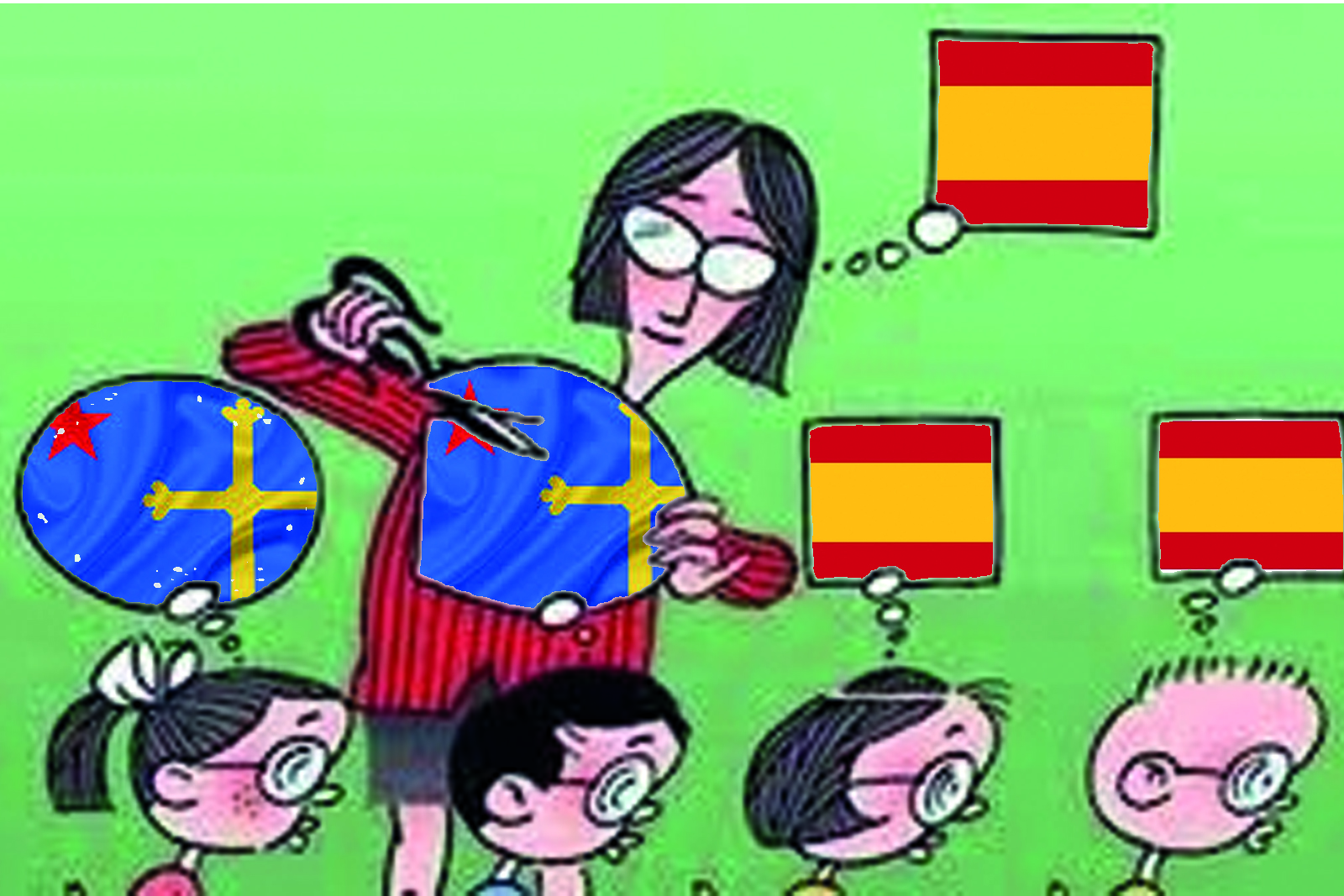 Andecha Astur denuncia los izaos de bandera española nos C.P asturianos