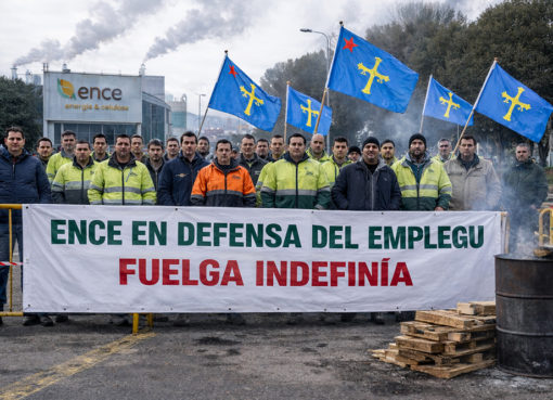 El Principáu esapaecíu mentes los trabayaores d'ENCE lluchen pol futuru