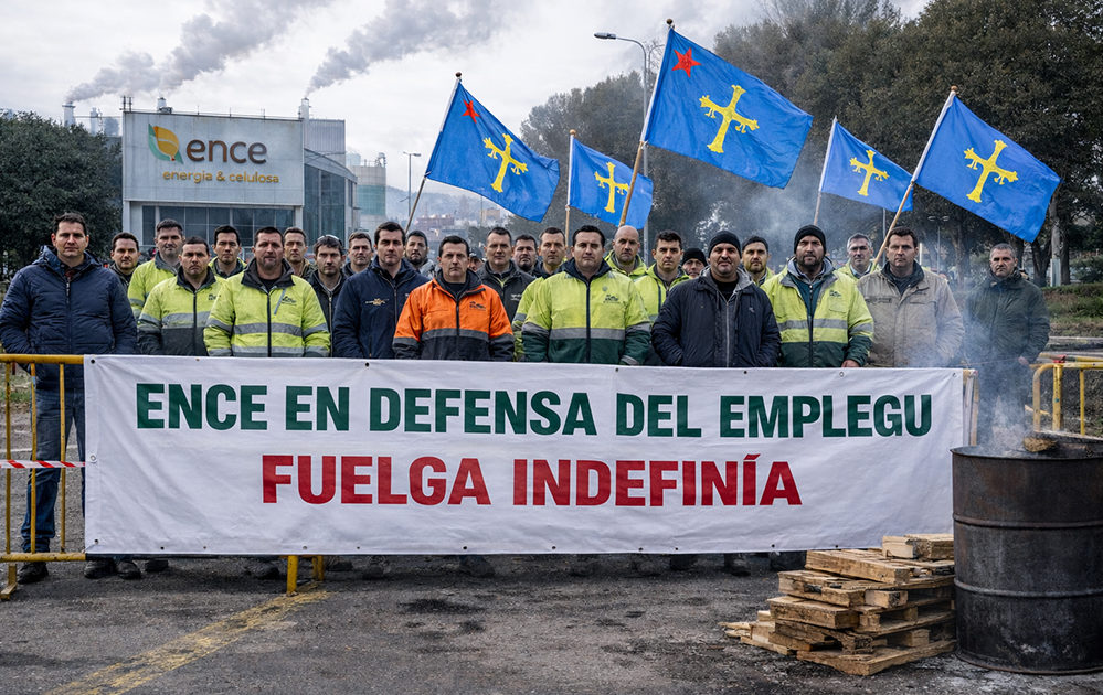El Principáu esapaecíu mentes los trabayaores d'ENCE lluchen pol futuru