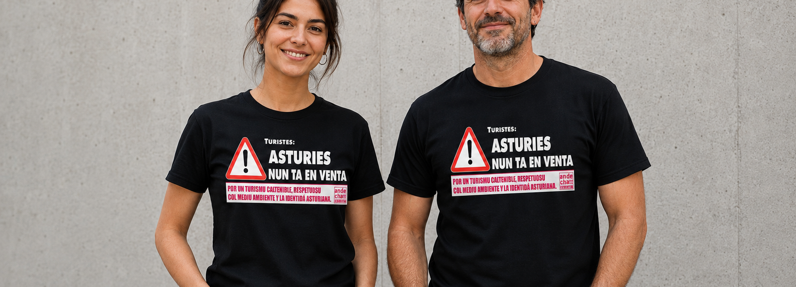 Camisetes d’Andecha Astur escontra la masificación turística